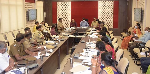Collectors and SPs of Vellore and Chittoor districts discussed steps for effective surveillance of inter-state borders at a meeting on Friday (Photo | S Dinesh)