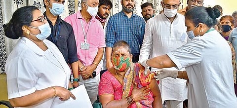 On Friday, 39% of targeted beneficiaries were vaccinated, with a total coverage of 57% since the immunisation drive was launched on January 16 | Express