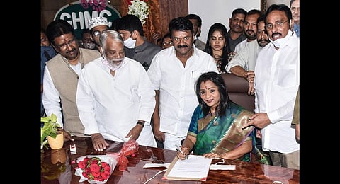 Mayor Gadwal Vijayalakshmi assume charge on Monday. (Photo | Vinay Madapu, EPS)