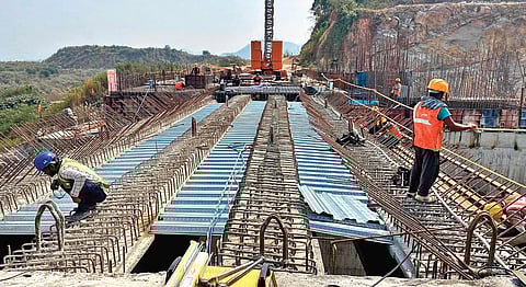 Polavaram project works underway. (Photo | EPS)