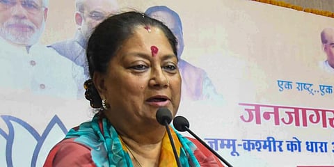 Former Rajasthan CM Vasundhara Raje (Photo | PTI)