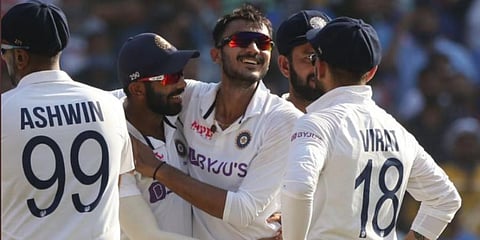 Axar Patel picked up for 6/38 in 21.4 overs. (Photo | Twitter @bcci)