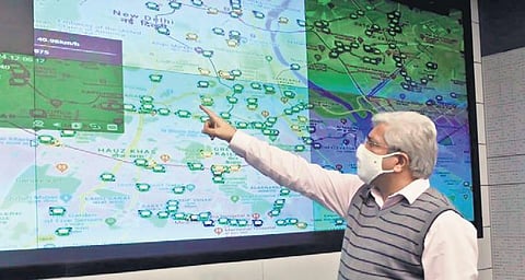 Delhi Minister Kailash Gahlot inspects the Command & Control Centre | express