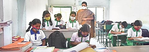 After TNIE published a report on January 30 titled ‘No rooms, students attend classes in CCMC hall’, the CCMC on Monday resumed classroom construction work.
