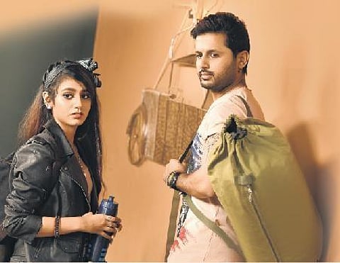Priya Prakash Varrier and Nithiin in Telugu film, 'Check'