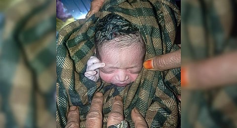 Baby girl born in an Army vehicle in Kupwara district of Jammu and Kashmir. (Photo | PTI)