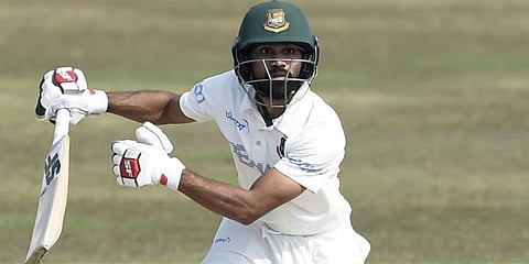 Bangladesh's Shadman Islam plays a shot during the first day of the first cricket Test match against West Indies at the Zohur Ahmed Chowdhury Stadium in Chittagong. (Photo | AFP)