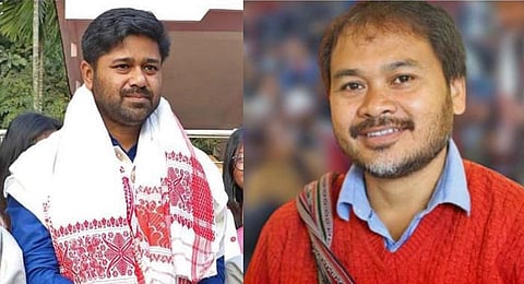 AJP president Lurinjyoti Gogoi and Raijor Dal president Akhil Gogoi