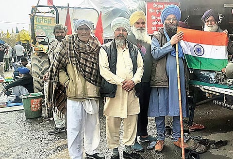 Farmers at Singhu border protest site on Thursday | EXPRESS