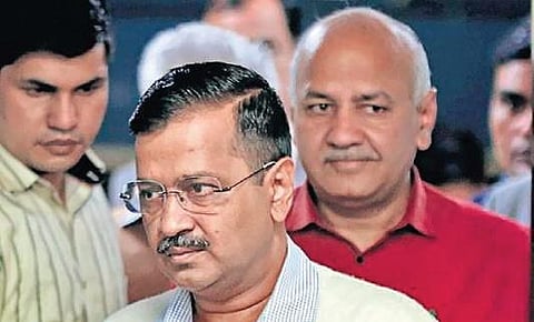 Delhi Chief Minister Arvind Kejriwal with Deputy Chief Minister Manish Sisodia. (File Photo)