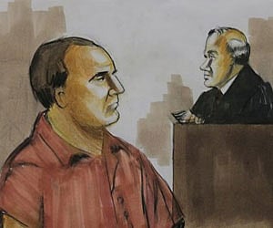 A courtroom drawing US terror suspect David Coleman Headley. (File photo | AP)