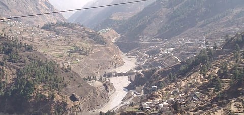 The disaster caused a massive flood in the Dhauli Ganga river in Uttarakhand and endangering the lives of people living along its banks. (Photo | Express)
