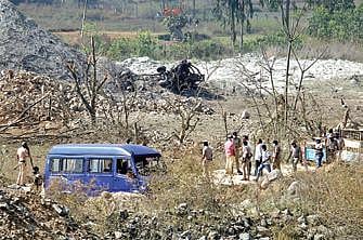 A file photo of the site blast near a quarry at Hunasodu in Shivamogga