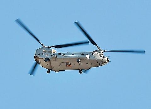 An IAF Chinook helicopter. (File Photo | AFP