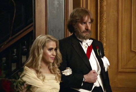 This image released by Amazon Studios shows Maria Bakalova, left, and Sacha Baron Cohen in a scene from 'Borat Subsequent Moviefilm.' (Photo | AP)