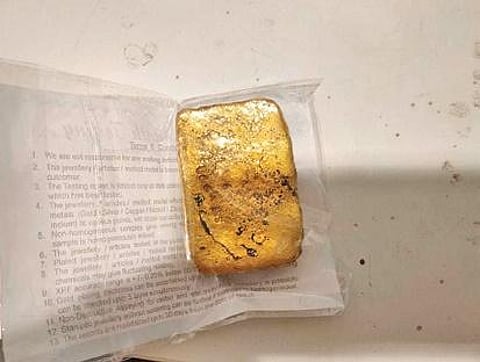 The gold which was seized from smugglers by Customs at KIA in Bengaluru on Wednesday