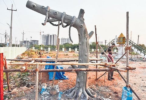 Construction in progress at the Jungle Book-themed park near Kaitalapur | VINAY MADAPU