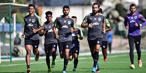 Bengaluru FC players during a training session. (Photo| EPS)