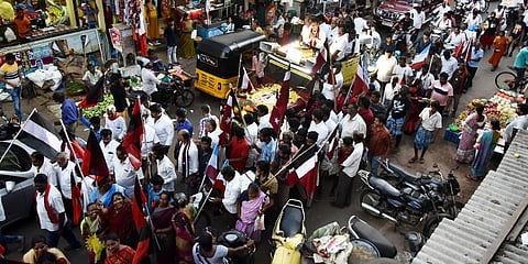 DMK supporters campaigns at Thiruvottiyur in Chennai. (File Photo | P Jawahar, EPS)
