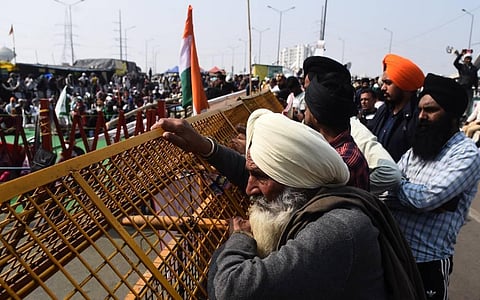 Farmers during their protest against Centres farm laws at Ghazipur border in New Delhi. (File Photo | Parveen Negi, EPS)