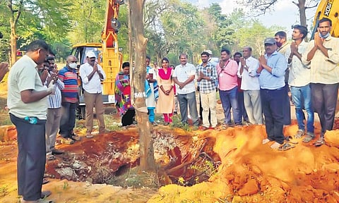 Tirumala Tirupati Devasthanams forest officials conducting a trial run by translocating 10 trees in Tirupati last month | express