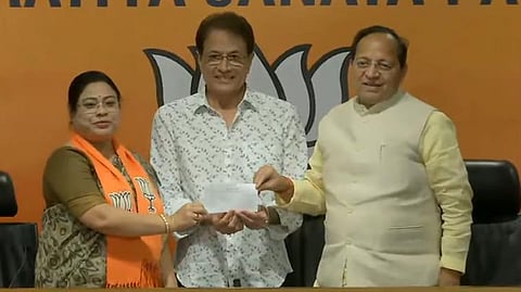 Actor Arun Govil joins BJP at party headquarters in New Delhi. (Photo | Twitter)