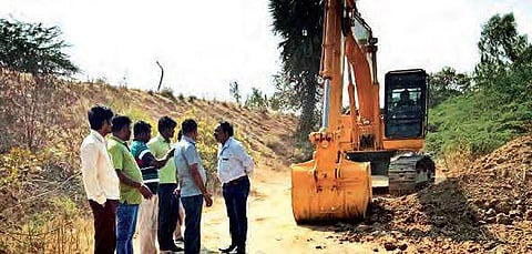 The contractor from taking up Mallannasagar reservoir works in Siddipet. (File Photo | EPS)