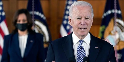 US President Joe Biden speaks after meeting with leaders from Georgia's Asian-American and Pacific Islander community. (File photo| AP)