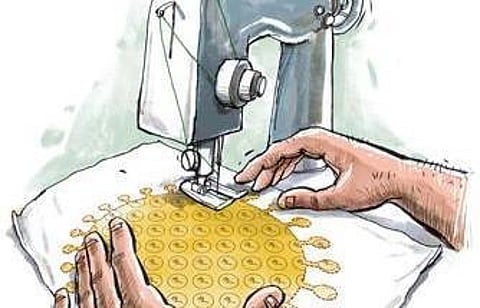 Garment factory workers. express illustartion