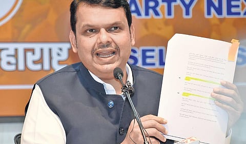 Ex-Maharashtra CM Devendra Fadnavis addresses the media in Mumbai | pti