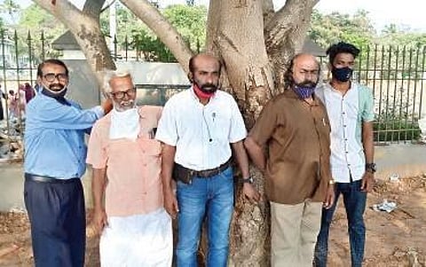 Environment activists protetsing the felling of trees near the High Court.