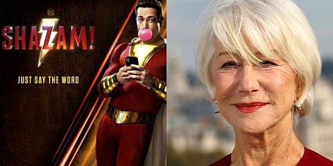 Still from 'Shazam!' (L) and British actor Helen Mirren (R)