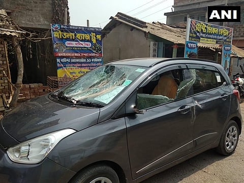 Soumendu Adhikari's vehicle. (Photo| ANI)
