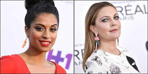 (L) Lilly Singh and (R) Drew Barrymore (Photos | AP)