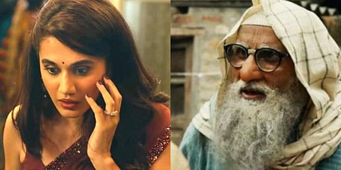 Still from 'Thappad' (L) and 'Gulabo Sitabo'. (Photo| YouTube Screengrab)