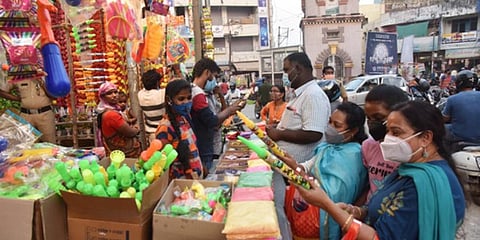 Wearing mask in all public places, work spaces and public means of transport has been made mandatory in Telangana. (Photo | EPS)