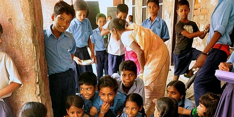 Image of students at a Bihar school used for representational purpose only. (Photo | PTI)