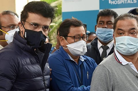 BCCI President Sourav Ganguly after he got discharged from a private hospital in Kolkata Sunday Jan. 31 2021. (Photo | PTI)