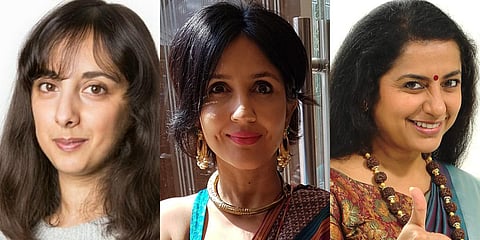 Lawyer Mihira Sood, author Anuja Chauhan and actress Suhasini Maniratnam. (Photo| Special Arrangement)