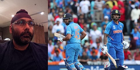 Former selector Sarandeep Singh (L) and Indian openers Rohit Sharma and Shikhar Dhawan. (File photo| AP and Twitter)