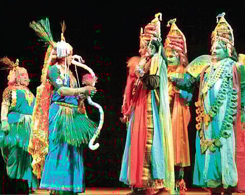 Modern concerns addressed via mythological play