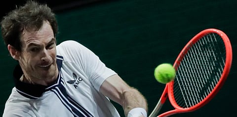Andy Murray plays a shot against Andrey Rublev in their second round men's singles match of the ABN AMRO world tennis tournament at Ahoy Arena in Rotterdam. (Photo | AP)