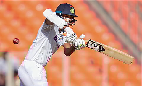 Indian batsman Washington Sundar plays a shot. (Photo | PTI)