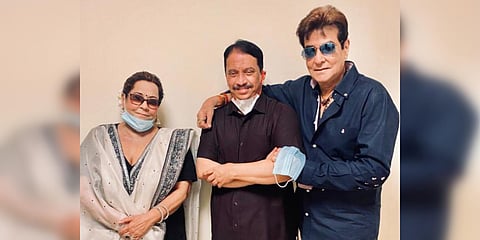 Veteran actor Jeetendra (R) and his wife Shobha Kapoor after taking the COVID vaccine. (Photo| ANI)