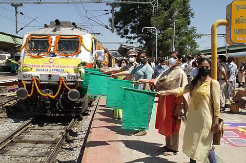 The Basava Express being flagged off in Bengaluru (Photo | Express)