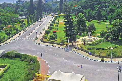 Aerial view of the city of Bengaluru.