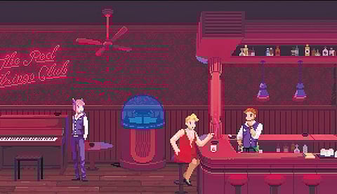 The Red Strings Club. He serves drinks to alter the moods of the visitors, and requests payment in information.