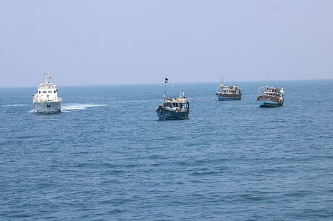 Three Sri Lankan ships intercepted by the Indian Coast Guard.