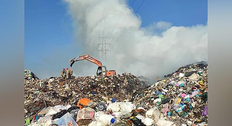The fire that broke out at Brahmapuram waste treatment plant last Friday