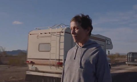 Frances McDormand in a scene from the film 'Nomadland.' (Photo | Twitter)